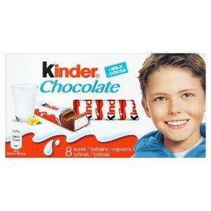 Kinder Chocolate - tyčinky z mliečnej čokolády s mliečnou náplňou 8x12,5g=100g