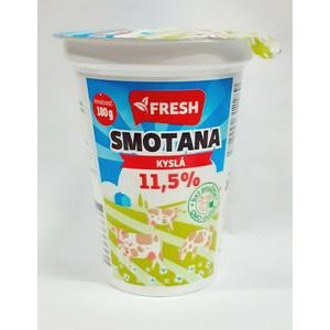 Smotana kyslá pochúťková 11,5% tuku 180g "FRESH"