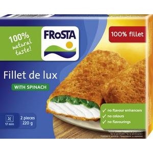 Fillet de lux Frosta 220g - Filé z aljašskej tresky so Špenátom, mrazené, obalované