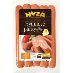 Hydinové párky so syrom 300g/vákuovo balené-Hyza