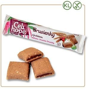 Celihope Brusienkz - sušienky s amarantom a fruktózou s brusnicovou náplňou 65g