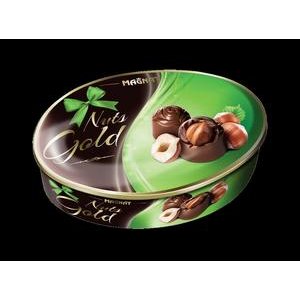 Magnat Nuts Gold - čoko.pralinky s lieskovými orieškami v plechovej krabičke 143g