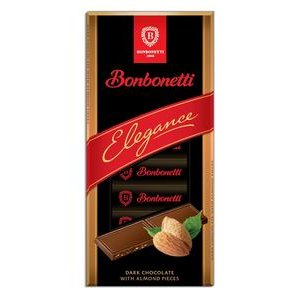 Čokoláda Bonbonetti Elegance horká s mandľami 100g
