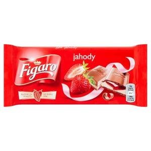 Figaro Mliečna čokoláda s mlieč.náplňou s jahod.príchuťou a jahodovou náplň. 90g