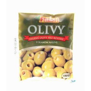 Olivy zelené bez kôstky v slanom náleve 180g