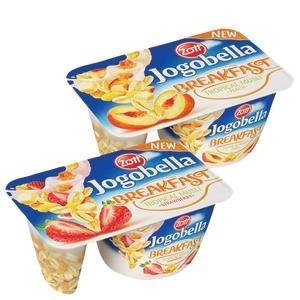 Jogobella Breakfast Nuts müsli 125g-ovoc.jogurt (jahoda/broskyňa) s orieško.müsli