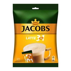 Jacobs Cafe Latte - sladená instantná kávová zmes 10 x 12,5=125g / sáčok