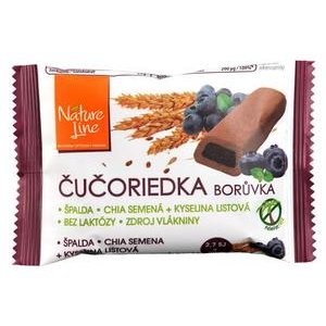 Čučoriedka Nature Line-celozrnné sušienky špaldové s čučoriedkovou náplňou 50 g