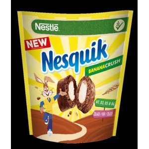 Nesquick Banana Crush 350 g - cereálne vankúšiky s Bánanovou náplňou