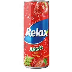 Relax Jahoda - sýtená limonáda 330 ml / plech.